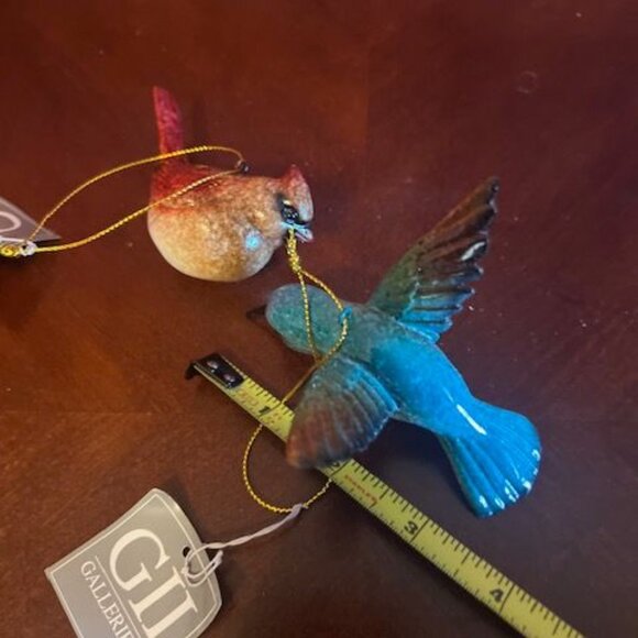 Handcrafted Gallery II Cardinal & Hummingbird Hanging Christmas Ornaments - Picture 6 of 7